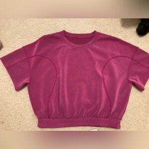 🍋 EUC Lululemon Softstreme Gathered T-Shirt - Magenta Purple Cropped